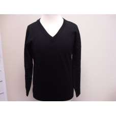 Black 100% Acrylic V-neck jumper
